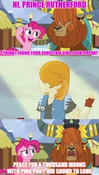 Size: 500x880 | Tagged: safe, edit, edited screencap, screencap, character:pinkie pie, character:prince rutherford, episode:not asking for trouble, g4, my little pony: friendship is magic, my little pony:equestria girls, image macro, meme, screencap comic, valhallen