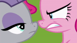 Size: 1280x720 | Tagged: safe, edit, edited screencap, screencap, character:maud pie, character:pinkie pie, character:starlight glimmer, species:earth pony, species:pony, species:unicorn, episode:every little thing she does, episode:rock solid friendship, g4, my little pony: friendship is magic, animated, book, boop, bowl, bush, close-up, cloud, egg, fiducia compellia, frown, glare, gritted teeth, hill, holding, house, kitchen, laughing, magic, mind control, nervous laugh, noseboop, pan, raised hoof, saddle bag, sky, smiling, sound, spoon, stare, talking, teapot, tree, twilight's castle, webm