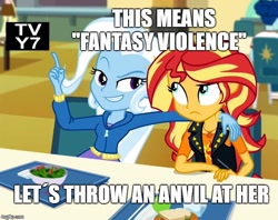 Size: 632x500 | Tagged: safe, edit, edited screencap, screencap, character:sunset shimmer, character:trixie, g4, my little pony: equestria girls, my little pony:equestria girls, tv-y7