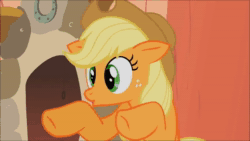 Size: 1280x720 | Tagged: safe, edit, edited screencap, screencap, character:applejack, character:rarity, species:earth pony, species:pony, species:unicorn, episode:look before you sleep, g4, my little pony: friendship is magic, season 1, 2spooky, :o, animated, bipedal, cute, female, floppy ears, mare, oooooh, open mouth, rarara, silly, silly pony, sound, webm, who's a silly pony, wide eyes
