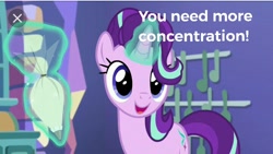 Size: 720x405 | Tagged: safe, edit, edited screencap, screencap, character:starlight glimmer, species:pony, species:unicorn, episode:all bottled up, g4, my little pony: friendship is magic, advice, concentrating, cute, female, focus, glimmerbetes, glowing horn, happy, horn, magic, mare, motivational, open mouth, positive ponies, smiling, telekinesis