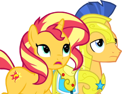 Size: 1022x785 | Tagged: safe, edit, edited screencap, screencap, character:flash sentry, character:sunset shimmer, species:pony, ship:flashimmer, equestria girls:forgotten friendship, g4, my little pony: equestria girls, my little pony:equestria girls, animation error, background removed, female, male, missing wing, shipping, simple background, transparent background