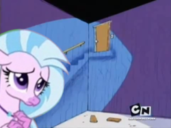Size: 1437x1079 | Tagged: safe, edit, screencap, character:silverstream, species:classical hippogriff, species:hippogriff, episode:school daze, g4, my little pony: friendship is magic, 3 squares and an ed, cartoon network, ed edd n eddy, not stairs, sad, stairs, that hippogriff sure does love stairs