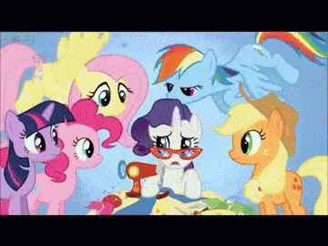 Size: 360x270 | Tagged: safe, edit, edited screencap, screencap, character:rarity, character:sweetie belle, episode:for whom the sweetie belle toils, episode:suited for success, g4, my little pony: friendship is magic, animated, art of the dress, eat the camera, eaten alive, edited edit, floppy ears, gif, hub logo, micro, mouth, open mouth, rarity's glasses, screaming, sweetie belle nabbing uvula, uvula, uvula shaking, volumetric mouth, vore