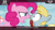 Size: 854x480 | Tagged: safe, edit, screencap, character:chirpy hooves, character:pinkie pie, species:earth pony, species:pegasus, species:pony, episode:trade ya, g4, my little pony: friendship is magic, angry, boop, chirpy hooves, cinemare sins, duo, eye contact, female, filly, frown, glare, looking at each other, mare, noseboop, pinkie drama, quill pen, scared, wide eyes