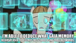 Size: 960x540 | Tagged: safe, edit, edited screencap, screencap, character:mudbriar, episode:the maud couple, g4, my little pony: friendship is magic, image macro, kamen rider, kamen rider double, kamen rider w, meme, mind palace