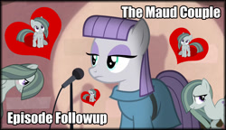 Size: 1280x738 | Tagged: safe, edit, edited screencap, screencap, character:marble pie, character:maud pie, episode:the maud couple, g4, my little pony: friendship is magic, episode followup, heart, microphone