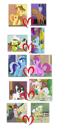 Size: 900x1916 | Tagged: safe, edit, edited screencap, screencap, character:beauty brass, character:berry punch, character:berryshine, character:braeburn, character:fiddlesticks, character:grampa gruff, character:granny smith, character:little strongheart, character:mayor mare, character:minuette, character:raven inkwell, ship:berrette, ship:braeheart, .svg available, crack shipping, female, fiddlebrass, heart, lesbian, male, shipping, shipping domino, smithgruff, straight, svg, vector, writingmayor