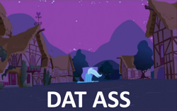 Size: 1422x900 | Tagged: safe, edit, edited screencap, screencap, character:trixie, species:pony, species:unicorn, episode:magic duel, g4, my little pony: friendship is magic, caption, dat butt, face down ass up, faceplant, female, image macro, mare, meme, plot, ponyville