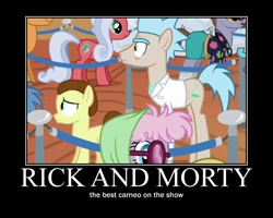 Size: 750x600 | Tagged: safe, edit, edited screencap, screencap, character:pony morty, character:pony rick, species:pony, episode:grannies gone wild, g4, my little pony: friendship is magic, morty smith, motivational poster, ponified, rick and morty, rick sanchez