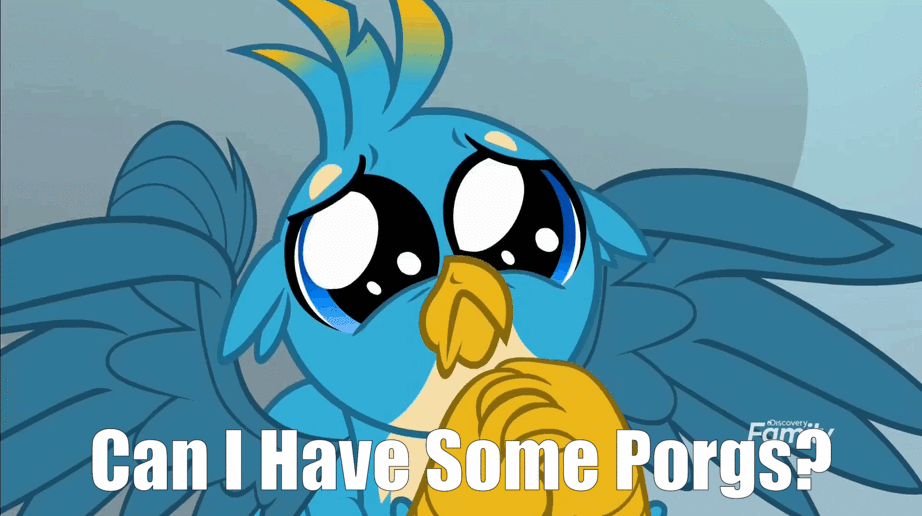 Size: 922x516 | Tagged: safe, edit, edited screencap, screencap, character:gallus, species:griffon, episode:school daze, g4, my little pony: friendship is magic, :<, animated, crossover, cute, dawwww, discovery family logo, eye shimmer, floppy ears, frown, gallabetes, gif, hnnng, looking at you, male, porg, puppy dog eyes, puppy-eyed gallus, sad, solo, spread wings, star wars, star wars: the last jedi, weapons-grade cute, wings