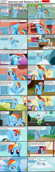 Size: 1282x4019 | Tagged: safe, edit, edited screencap, screencap, character:derpy hooves, character:opalescence, character:rainbow dash, character:tank, species:pegasus, species:pony, comic:celestia's servant interview, caption, comic, female, interview, mare