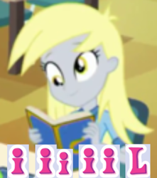 Size: 712x807 | Tagged: safe, edit, edited screencap, screencap, character:derpy hooves, my little pony:equestria girls, caption, cropped, expand dong, exploitable meme, female, image macro, loss (meme), meme, solo