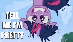 Size: 621x360 | Tagged: safe, edit, edited screencap, screencap, character:twilight sparkle, caption, insanity, pretty, tell me i'm pretty, the fairly oddparents, trixie tang, twilight snapple