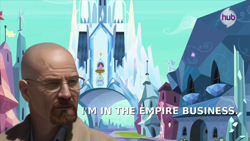 Size: 1280x720 | Tagged: safe, edit, edited screencap, screencap, episode:the crystal empire, g4, my little pony: friendship is magic, breaking bad, crystal empire, glasses, walter white
