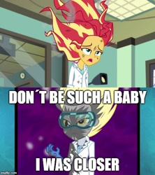 Size: 500x562 | Tagged: safe, edit, edited screencap, screencap, character:derpy hooves, character:sunset shimmer, episode:the science of magic, equestria girls:friendship games, g4, my little pony: equestria girls, my little pony:equestria girls, acadeca