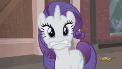 Size: 600x340 | Tagged: safe, edit, edited screencap, screencap, character:rarity, episode:the gift of the maud pie, g4, my little pony: friendship is magic, :o, animated, crash, derp, discovery family logo, edited edit, error, error message, faec, female, funny face, microsoft, open mouth, psssdwr, solo, sound, stuttering, tongue out, webm, windows, windows 7, x.exe stopped working