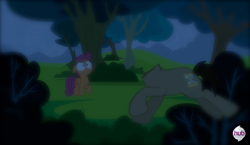 Size: 640x370 | Tagged: safe, edit, edited screencap, screencap, character:doctor whooves, character:scootaloo, character:time turner, species:pegasus, species:pony, episode:sleepless in ponyville, g4, my little pony: friendship is magic, fake, headless, headless horse, hub logo, hubble, shoop