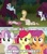 Size: 500x562 | Tagged: safe, edit, edited screencap, screencap, character:apple bloom, character:fluttershy, character:mean applejack, character:mean fluttershy, character:mean pinkie pie, character:mean rainbow dash, character:mean rarity, character:rainbow dash, character:scootaloo, character:sweetie belle, species:pegasus, species:pony, episode:the mean 6, g4, my little pony: friendship is magic, clone, clones, cutie mark crusaders, evil rainbow dash, flutterbitch, grammar error, greedity, image macro, meme, misspelling, this will end in tears