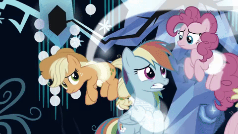 Size: 480x270 | Tagged: safe, edit, screencap, character:fluttershy, character:mean applejack, character:mean fluttershy, character:mean pinkie pie, character:mean rainbow dash, character:mean rarity, character:rainbow dash, character:tree of harmony, episode:the mean 6, g4, my little pony: friendship is magic, animated, clone, evil rainbow dash, female, reversed, rollback, tentacles, tree of harmony, you know for kids, you ruined everything
