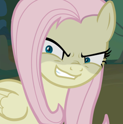 Size: 1276x1284 | Tagged: safe, edit, edited screencap, screencap, character:fluttershy, character:mean fluttershy, species:pegasus, species:pony, episode:the mean 6, g4, my little pony: friendship is magic, clone, creepy, cropped, female, flutterbitch, solo