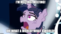 Size: 888x499 | Tagged: safe, edit, edited screencap, screencap, character:mean twilight sparkle, species:alicorn, species:pony, episode:the mean 6, g4, my little pony: friendship is magic, caption, clone, dialogue, dying, i'm melting, imminent death, melting, meme, solo, the wizard of oz, wicked witch of the west, you know for kids, you ruined everything