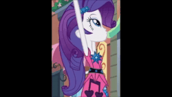 Size: 854x480 | Tagged: safe, edit, edited screencap, screencap, character:rarity, episode:life is a runway, g4, my little pony: equestria girls, my little pony:equestria girls, animated, arms in the air, atlantic starr, clothing, cropped, dancing, dancity, dress, female, good trick, looking up, music, rarara, solo, sound, spinning, webm, you spin me right round