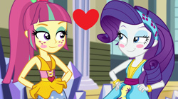 Size: 1912x1072 | Tagged: safe, edit, edited screencap, screencap, character:rarity, character:sour sweet, equestria girls:dance magic, g4, my little pony: equestria girls, my little pony:equestria girls, spoiler:eqg specials, female, lesbian, shipping, sourity