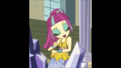 Size: 854x480 | Tagged: safe, edit, edited screencap, screencap, character:sour sweet, equestria girls:dance magic, g4, my little pony: equestria girls, my little pony:equestria girls, spoiler:eqg specials, animated, cropped, cute, dancing, edited edit, edited gif, eyes closed, female, freckles, loop, music, reversed, solo, sound, sourbetes, webm
