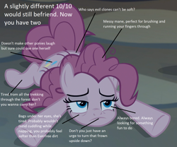 Size: 1274x1059 | Tagged: safe, edit, edited screencap, screencap, character:mean pinkie pie, episode:the mean 6, g4, my little pony: friendship is magic, 10/10, analysis, bronybait, clone, cropped, solo