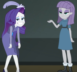 Size: 573x535 | Tagged: safe, edit, edited screencap, screencap, character:maud pie, character:rarity, episode:rarity investigates: the case of the bedazzled boot, g4, my little pony: equestria girls, my little pony:equestria girls, cropped, detective rarity, duo, entranced, fantasizing, rarity investigates (eqg): applejack