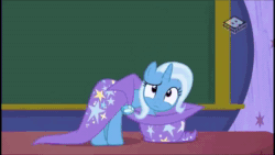 Size: 1920x1080 | Tagged: safe, edit, edited screencap, screencap, character:discord, character:gallus, character:ocellus, character:silverstream, character:smolder, character:trixie, character:yona, species:pony, episode:a matter of principals, episode:no second prances, g4, my little pony: friendship is magic, angry, animated, boomerang (tv channel), cape, classroom, clothing, dreamworks face, hat, nose in the air, smiling, sound, trixie's cape, trixie's hat, ursa major, webm, yelling