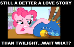 Size: 1024x651 | Tagged: safe, edit, edited screencap, screencap, character:pinkie pie, species:earth pony, species:pony, episode:yakity-sax, g4, my little pony: friendship is magic, better love story than twilight, cargo ship, cropped, female, mare, motivational poster, shipping, yovidaphone, yovidapie