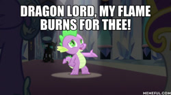 Size: 600x337 | Tagged: safe, edit, edited screencap, screencap, character:spike, character:thorax, episode:the times they are a changeling, g4, my little pony: friendship is magic, avatar the last airbender, caption, image macro, meme