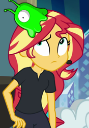 Size: 475x680 | Tagged: safe, edit, edited screencap, screencap, character:sunset shimmer, episode:all the world's off stage, g4, my little pony: equestria girls, my little pony:equestria girls, all the world's off stage: micro chips, brain slug, futurama