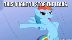 Size: 600x337 | Tagged: safe, edit, edited screencap, screencap, character:rainbow dash, episode:the mysterious mare do well, g4, my little pony: friendship is magic, image macro, meme, meta