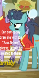 Size: 282x555 | Tagged: safe, edit, edited screencap, screencap, character:slapshot, species:pony, episode:buckball season, g4, my little pony: friendship is magic, cropped, female, mare, ponytail, text