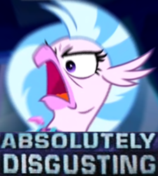 Size: 688x766 | Tagged: safe, edit, edited screencap, screencap, character:silverstream, species:classical hippogriff, species:hippogriff, episode:what lies beneath, g4, my little pony: friendship is magic, absolutely disgusting, cute, diastreamies, female, meme, rage, reaction image, silverrage