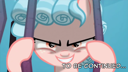 Size: 1920x1080 | Tagged: safe, edit, edited screencap, screencap, character:cozy glow, species:pegasus, species:pony, episode:school raze, g4, my little pony: friendship is magic, cell, cliffhanger, evil grin, female, filly, grin, implied lord tirek, offscreen character, smiling, tartarus, to be continued, underlighting, wanna be friends?