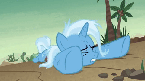 Size: 480x270 | Tagged: safe, edit, edited screencap, screencap, character:trixie, species:pony, species:unicorn, episode:on the road to friendship, animated, backwards, faceplant, female, gif, mare, nose in the air, reversed, teeth, tripsie, volumetric mouth