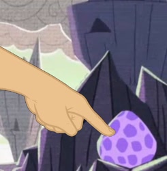 Size: 917x934 | Tagged: safe, edit, edited screencap, screencap, episode:father knows beast, g4, my little pony: friendship is magic, boop, boop edit, egg, finger, hand, land of the scale collectors, spike's egg