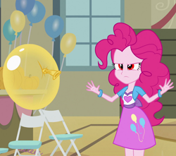 Size: 1232x1088 | Tagged: safe, edit, edited screencap, screencap, character:pinkie pie, comic:the amazonian effect, comic:the amazonian effect ii, equestria girls:equestria girls, g4, my little pony: equestria girls, my little pony:equestria girls, angry, balloon, explicit series, red eyes, tribute
