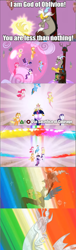 Size: 640x2117 | Tagged: safe, edit, edited screencap, screencap, character:applejack, character:discord, character:fluttershy, character:pinkie pie, character:rainbow dash, character:rarity, character:twilight sparkle, episode:the return of harmony, g4, my little pony: friendship is magic, comic, elements of harmony, molag bal, screencap comic, the elder scrolls, the elder scrolls online, the elements in action