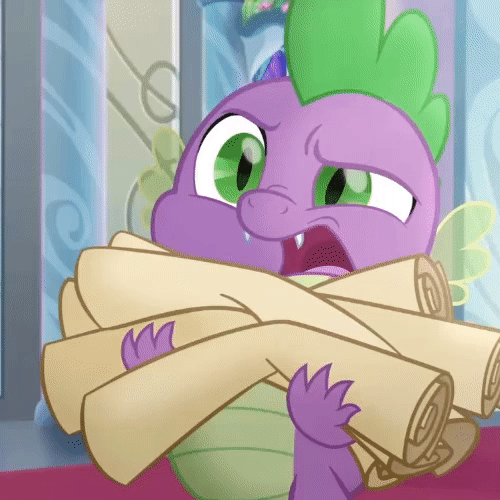 Size: 500x500 | Tagged: safe, edit, edited screencap, screencap, character:spike, my little pony: the movie (2017), animated, cropped, eh, male, no, reaction image, solo