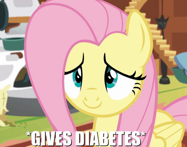 Size: 630x496 | Tagged: safe, edit, edited screencap, screencap, character:fluttershy, species:pegasus, species:pony, episode:fluttershy leans in, g4, my little pony: friendship is magic, adorable face, animated, big eyes, butterfly, cropped, cute, diabetes, eye shimmer, female, floppy ears, fluttershy's cottage, folded wings, image macro, indoors, mare, meme, shyabetes, smiley face, solo, wings