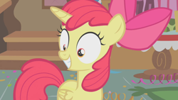 Size: 1280x720 | Tagged: safe, edit, edited screencap, screencap, character:apple bloom, species:alicorn, species:pony, episode:call of the cutie, g4, my little pony: friendship is magic, alicornified, bloomicorn, female, filly, race swap, solo