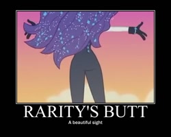 Size: 750x600 | Tagged: safe, edit, edited screencap, screencap, character:rarity, episode:the other side, g4, my little pony: equestria girls, my little pony:equestria girls, ass, bodysuit, butt, clothing, demotivational poster, female, gloves, meme, motivational poster, rearity