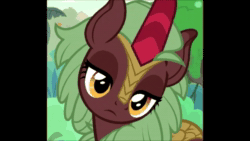 Size: 1280x720 | Tagged: safe, edit, edited screencap, screencap, character:cinder glow, character:summer flare, species:kirin, episode:sounds of silence, g4, my little pony: friendship is magic, animated, cute, good trick, head spin, solo, sound, spinning, webm, you spin me right round, you spin me round (like a record) (dead or alive)