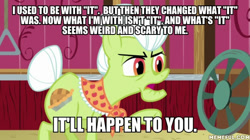 Size: 600x337 | Tagged: safe, edit, edited screencap, screencap, character:granny smith, species:pony, episode:where the apple lies, g4, my little pony: friendship is magic, gilf, image macro, meme, text, the simpsons