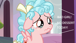 Size: 1280x720 | Tagged: safe, edit, edited screencap, screencap, character:cozy glow, species:pegasus, species:pony, episode:marks for effort, g4, my little pony: friendship is magic, bow, cozybetes, cozybuse, crying, cute, dialogue, female, filly, foal, hair bow, sad, wavy mouth